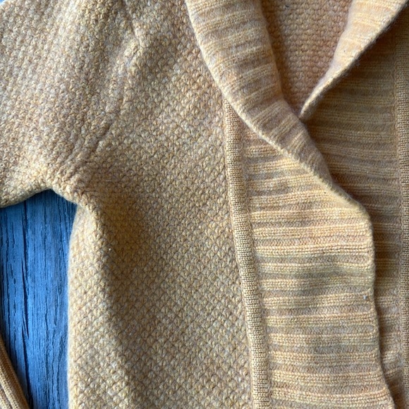 Johnstons of Elgin Cardigan Orange Cashmere Textured Collared Sweater Size Small - Picture 7 of 12